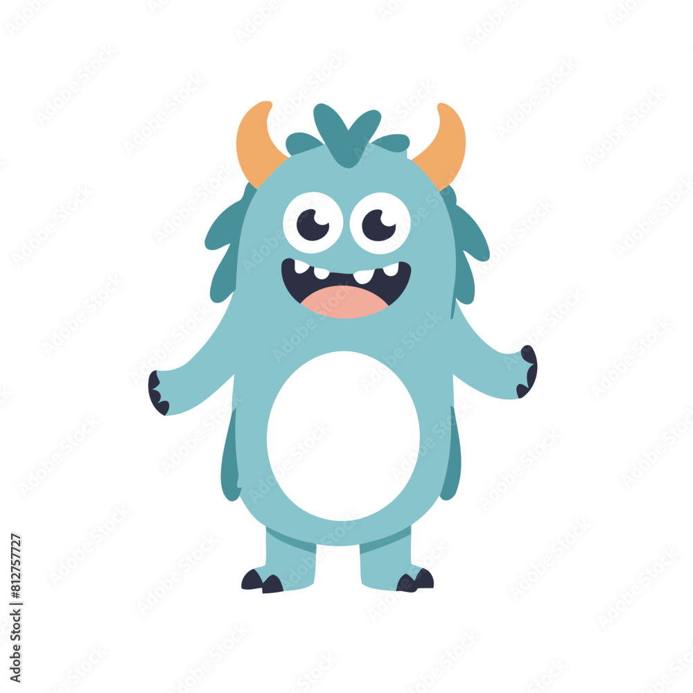 Cute vector illustration of a Monster for early readers' delight Cute vector illustration of a Monster for early readers' delight