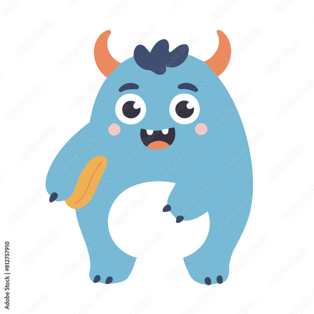 Vector illustration of a cute Monster for toddlers Vector illustration of a cute Monster for toddlers