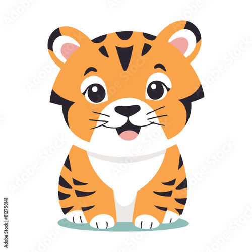 Cute Tiger for kids' storytelling vector illustration