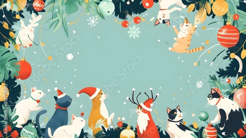 Festive Animal Friends Gather in a Snowy Winter Wonderland