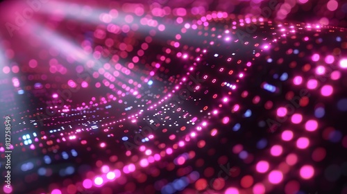 Neon Pink Computer Screen: Techy Glowing Background © Yi_Studio