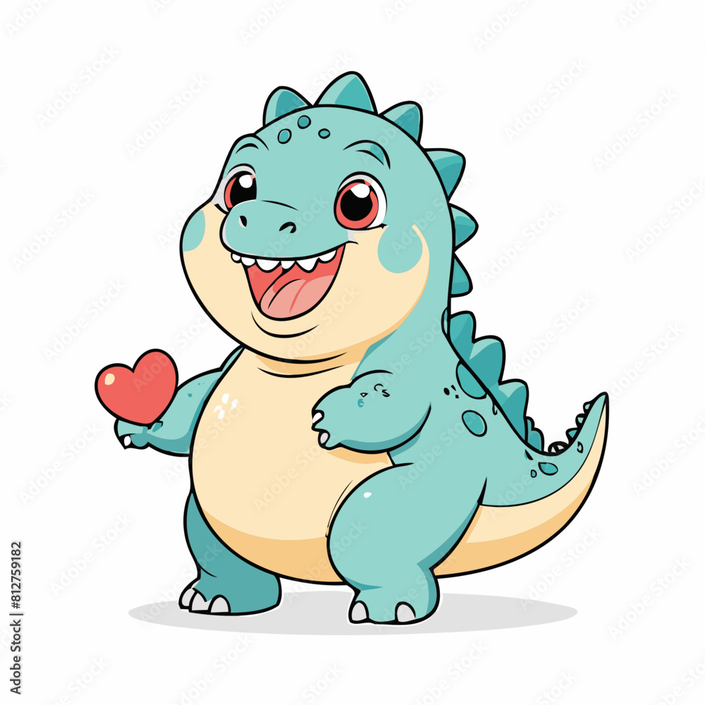 Cute vector illustration of a Dino for youngsters' picture books Cute vector illustration of a Dino for youngsters' picture books