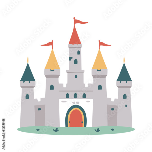 Cute vector illustration of a Castle for youngsters' picture books