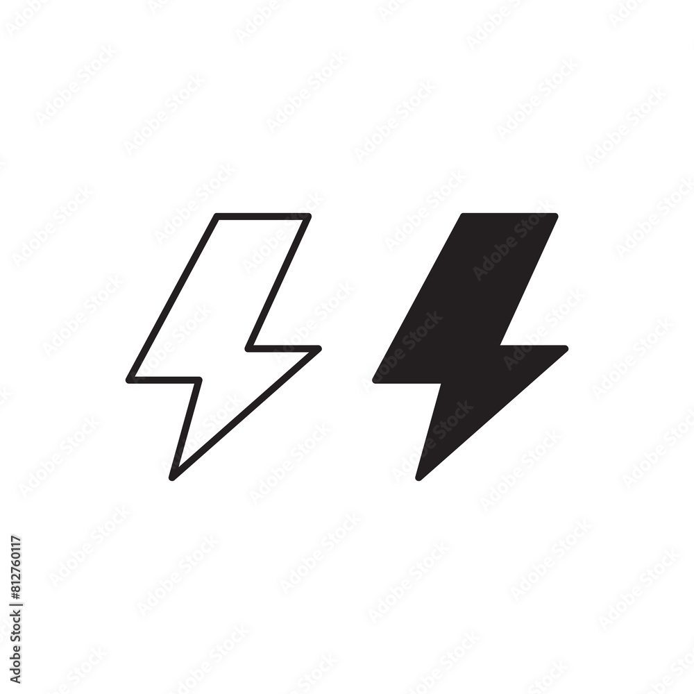 Lightning bolt line icon, Flash light symbol, logo illustration on white background..eps Lightning bolt line icon, Flash light symbol, logo illustration on white background..eps