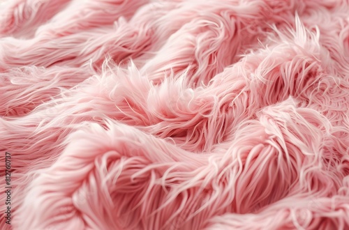 Pink Fluffy Fur Texture  Soft and Cozy Background