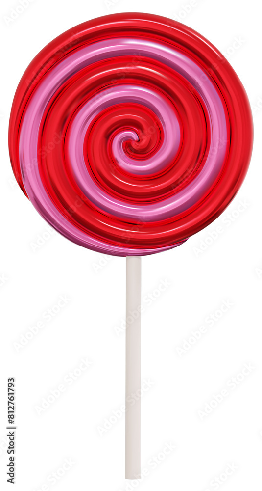 Colorful pink, red sweet lollipops isolated on white background. 3d realistic, swirl, colored sugar candies on stick. 3D png illustration. Colorful pink, red sweet lollipops isolated on white background. 3d realistic, swirl, colored sugar candies on stick. 3D png illustration.
