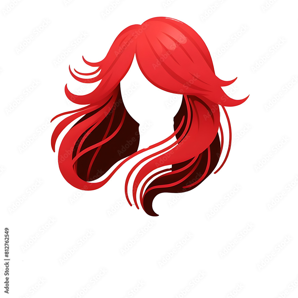 Woman with long red hair, illustration over a transparent background, PNG image Woman with long red hair, illustration over a transparent background, PNG image
