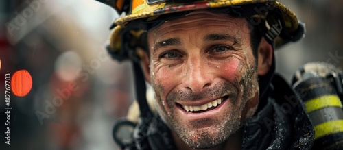 Fearless Firefighter s Courageous Smile Embodying Bravery and Resolute Duty