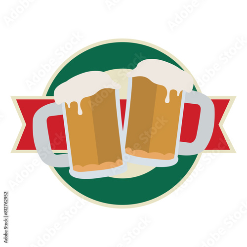 beer sign emblem logo concept vector illustration cheers pub