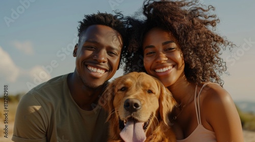 A Couple with Their Dog photo
