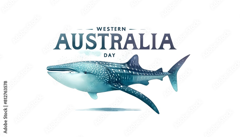 Illustration for western australia day with a whale shark.