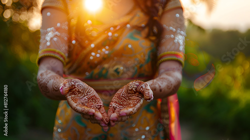 Henna mehendi design hindu bride HD 8K wallpaper Stock Photographic Image symbol religious festive embellishment Mehndi ceremony 
