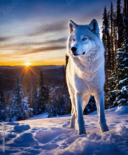 wolf in winter forest