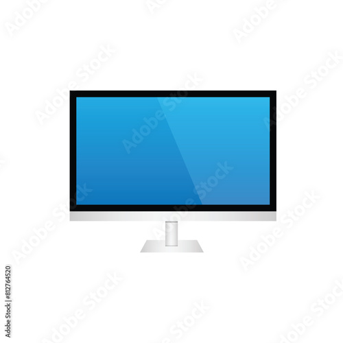 Clip art of monitor lcd with silver frame