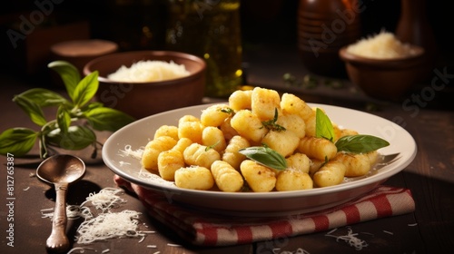 gnocchi in sage brown butter on a plate
