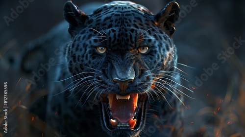Panther on dark background photo