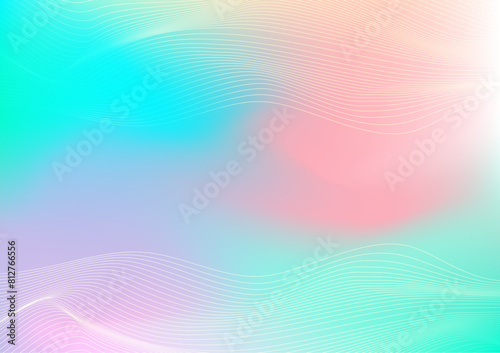 Abstract wavy lines and gradient background in neon color. Futuristic digital future concept. Design for background, presentation, banner, backdrop, web, card and etc 