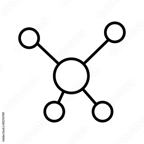 hub and spoke outline icon. vector linear style Connections illustration for web and app on white backgorund..eps