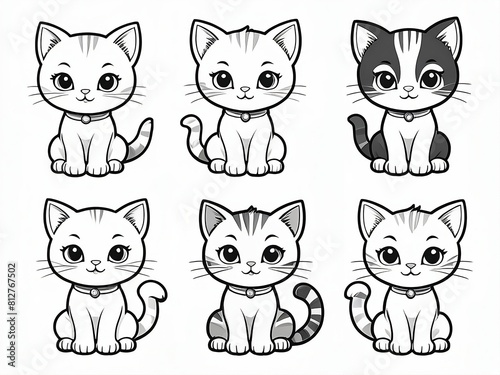 Kitty. Children's coloring book.