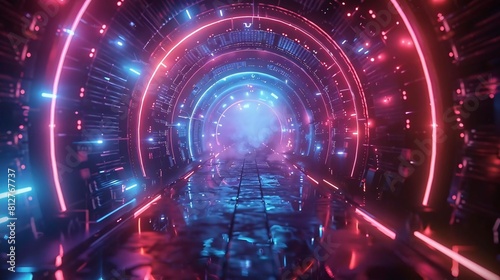 Intriguing Otherworldly Gateway Illuminated by Mysterious Alien Glyphs
