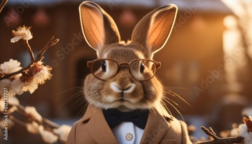 cool easter bunny in suit and glasses © Kaitlyn