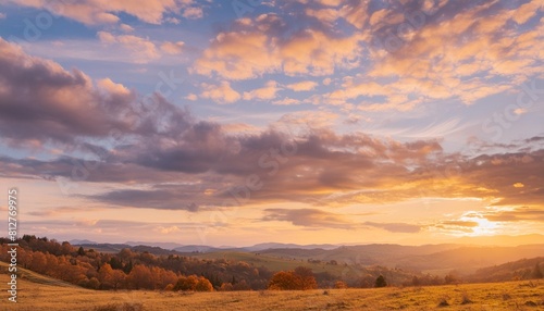 beautiful sky and clouds autumn sunset background