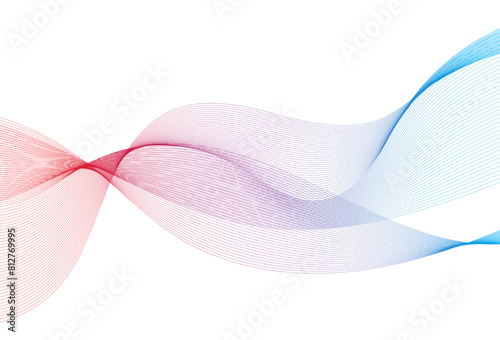 Abstract colorful wavy lines on white background. Modern colorful wavy lines pattern design element. Wave lines art, Curved smooth design