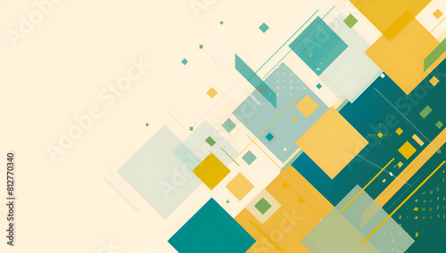 A colorful abstract background with squares and triangles. Generative AI