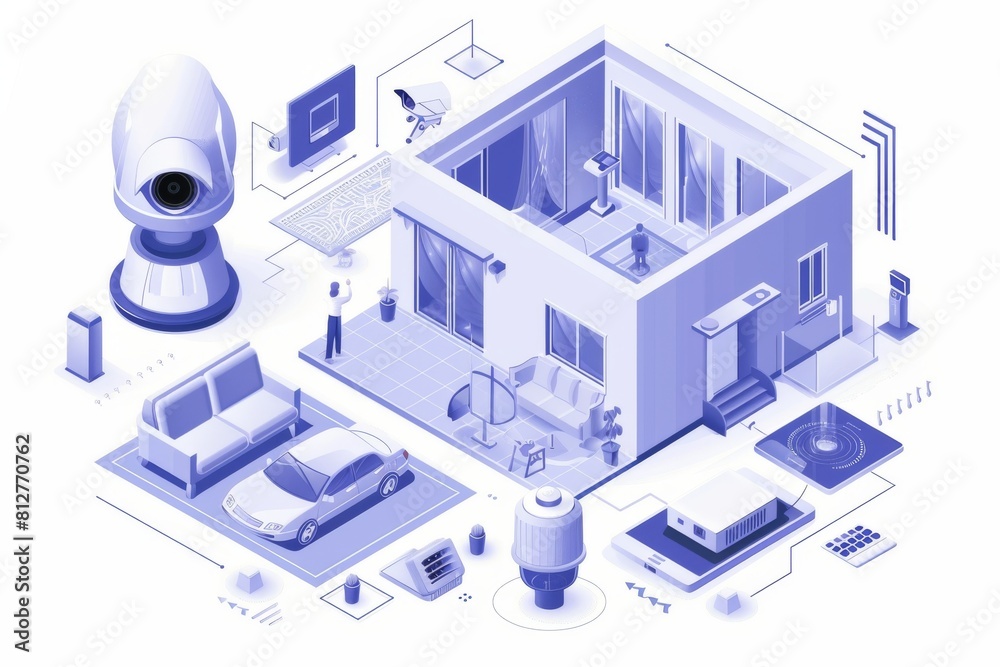 Property surveillance integrity in smart homes through CCTV security, automated for building security alarms with availability measures.