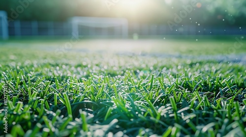 Soccer Field Green Grass Football Field Background Sport Background : Generative AI