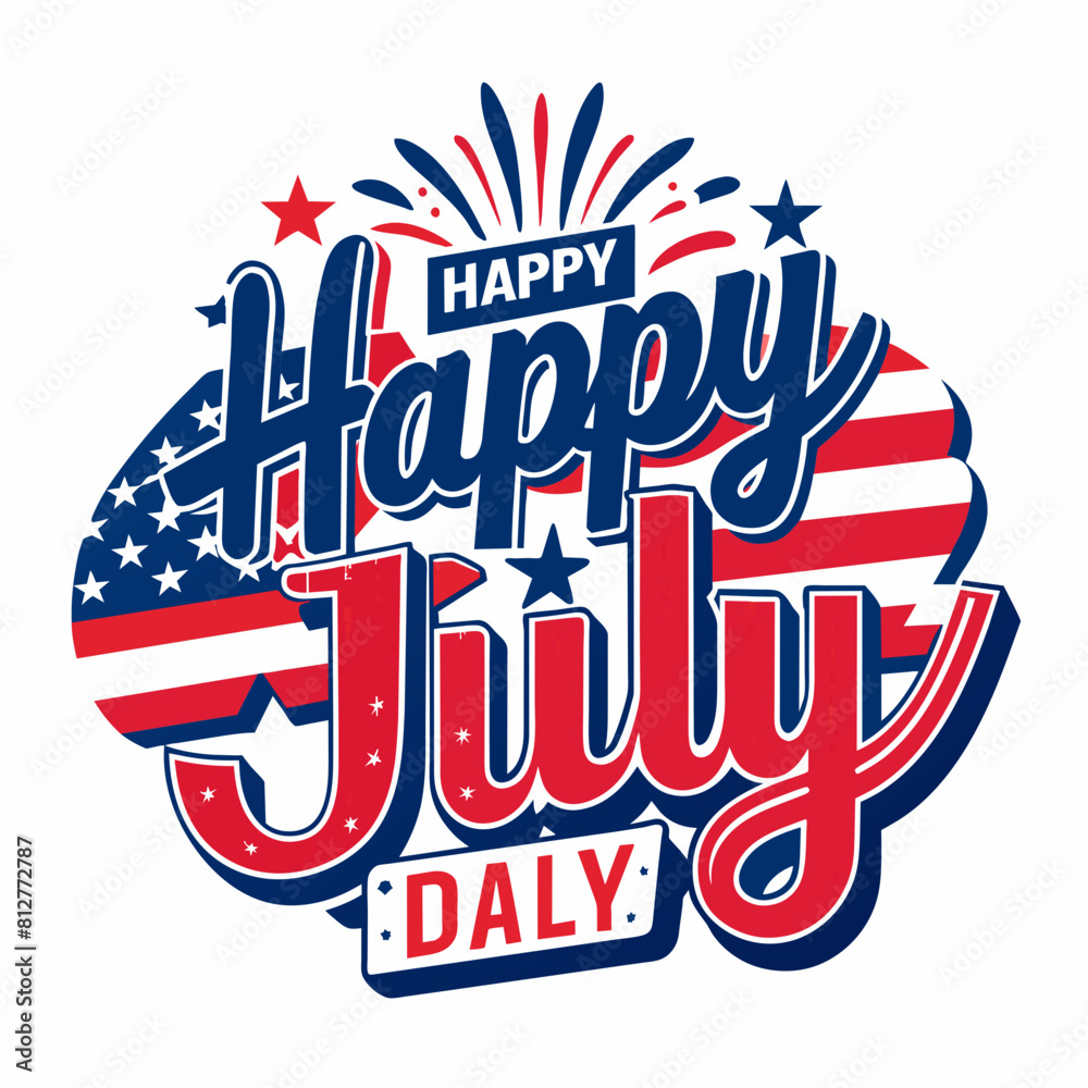 Naklejka premium 4th july independence day design