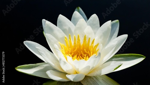 white lotus flower on black background