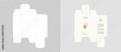 Cardboard box template. Cosmetic package box design. Vector illustration.