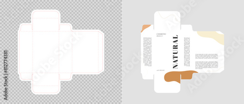 Cardboard box template. Cosmetic package box design. Vector illustration.