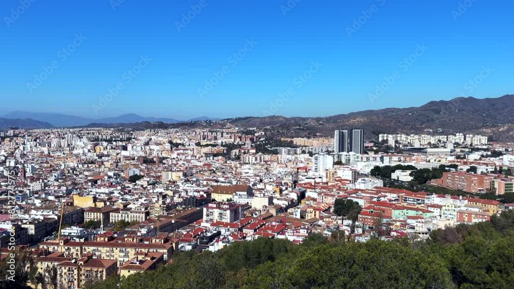Panorama of the city center. View from above. Malaga, Spain. Panorama of the city center. View from above. Malaga, Spain.