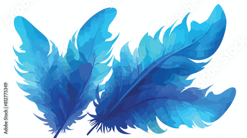 Beautiful fantastic feather with bird wing. Fluffy