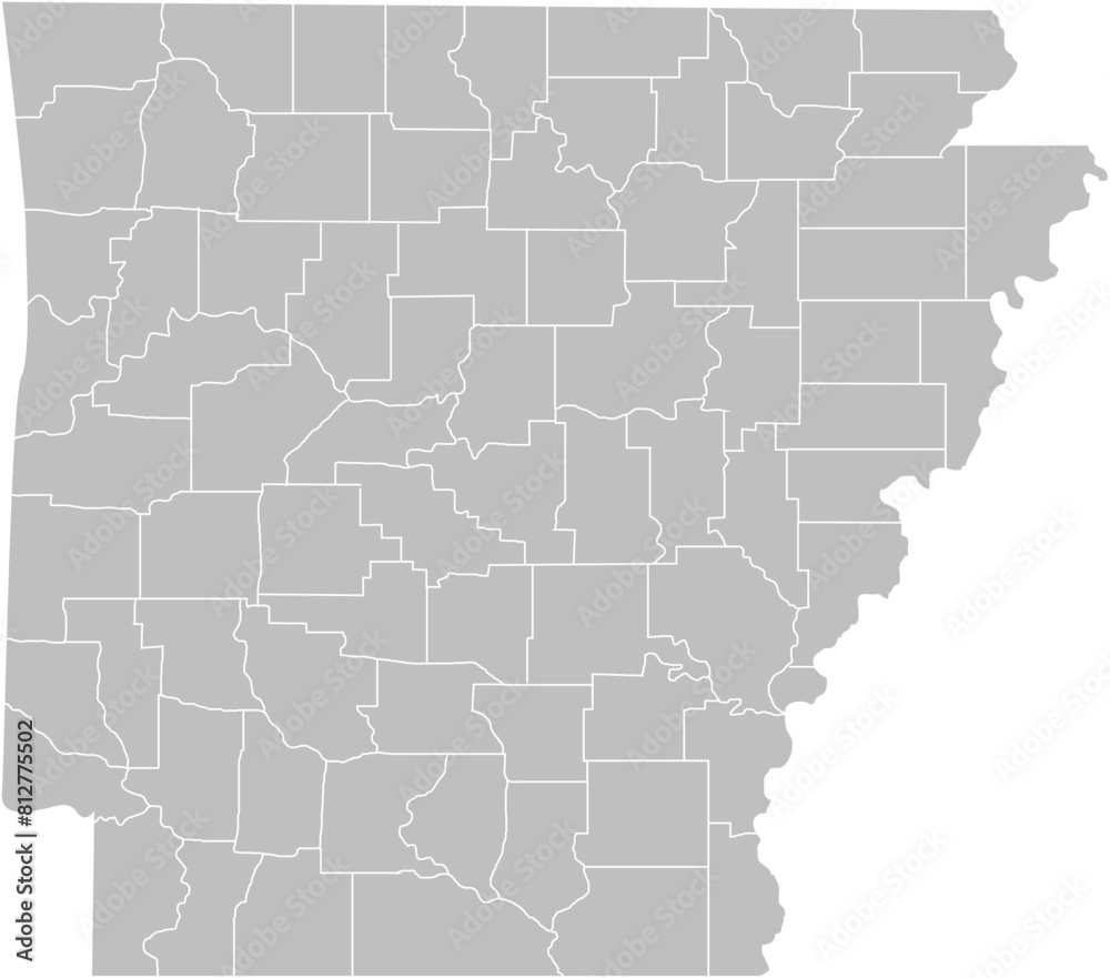 Arkansas state of USA. Arkansas territory. States of America territory on white background. Separate states. Vector illustration Arkansas state of USA. Arkansas territory. States of America territory on white background. Separate states. Vector illustration
