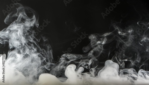 abstract fog and smoke on black color background photo