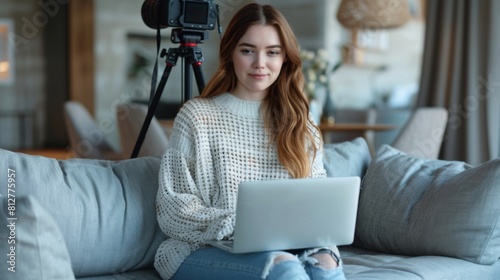 Woman Creating Content at Home photo
