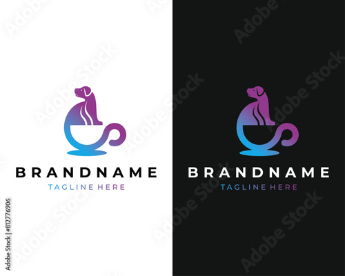 coffee cup and dog logo