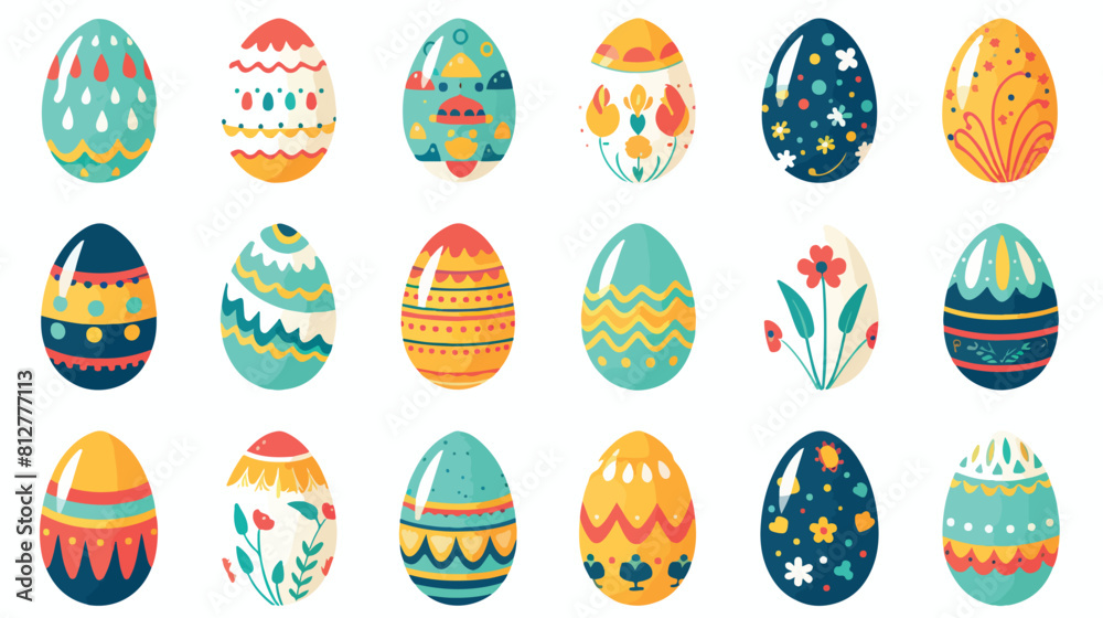 Big set of colored eggs Easter decoration element c