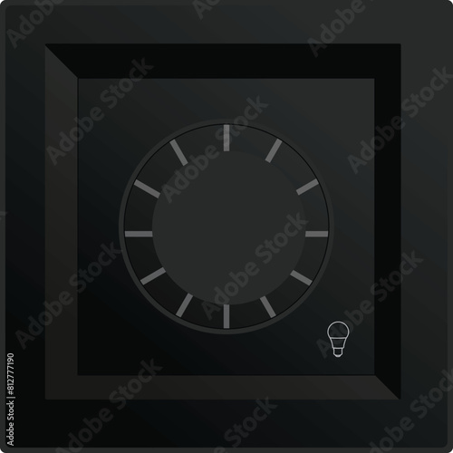 Round illumination switch. vector illustration