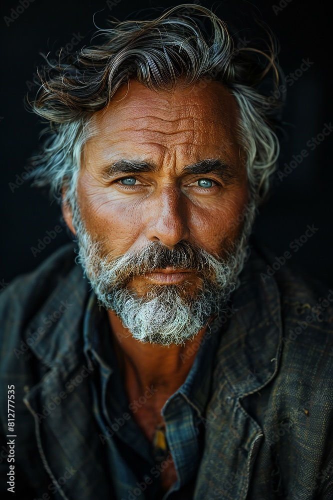 Illustration of fatherly man portrait , high quality, high resolution