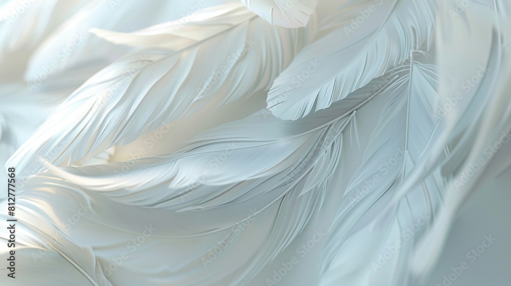 Detailed Closeup of White Feathers Background Signifying Peace, Calmness, and Spiritual Reflection for Devotion, Belief, and Encouragement. Detailed Closeup of White Feathers Background Signifying Peace, Calmness, and Spiritual Reflection for Devotion, Belief, and Encouragement.