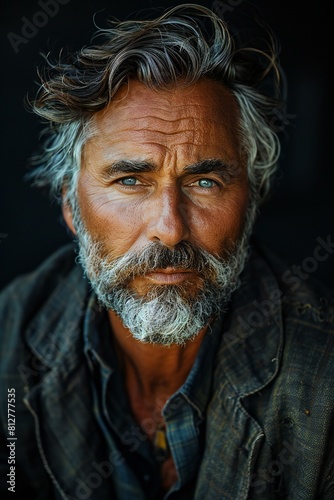 Illustration of fatherly man portrait , high quality, high resolution photo