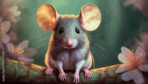 cute colorful print illustration of a mouse © Seamus