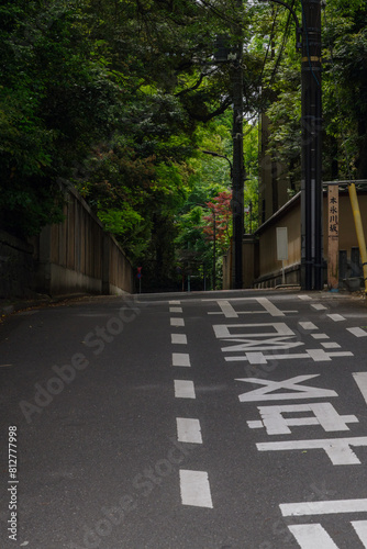 東京赤坂6丁目の本氷川坂と都市風景