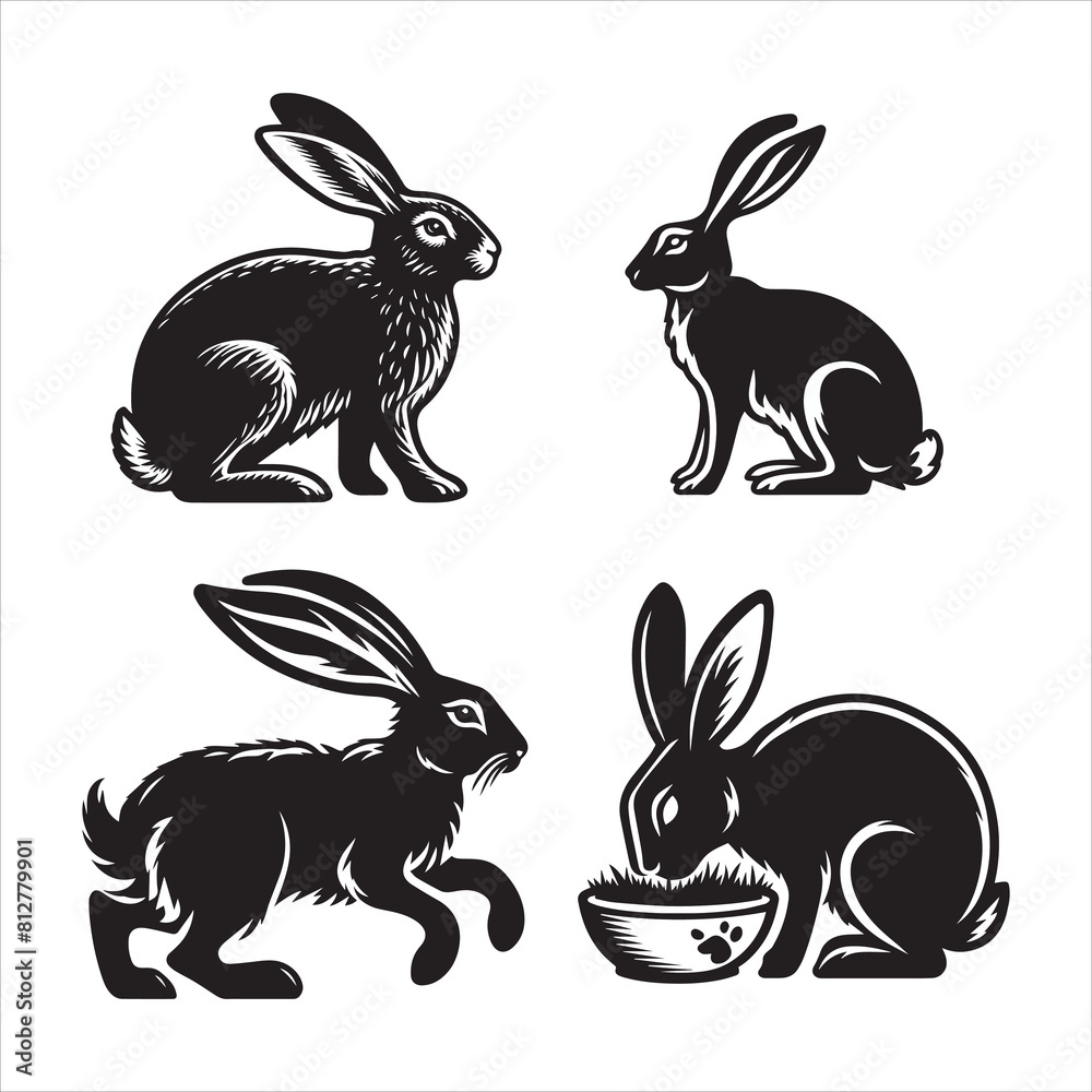 Hare silhouette vector icon graphic logo ai generated design Hare silhouette vector icon graphic logo ai generated design