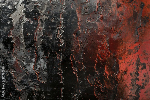 Grunge metal texture for background   Red and black color