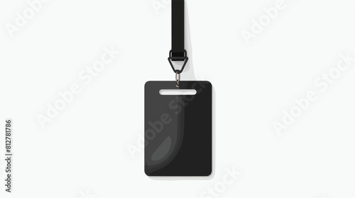 Black lanyard or neck cord for plastic badge or id